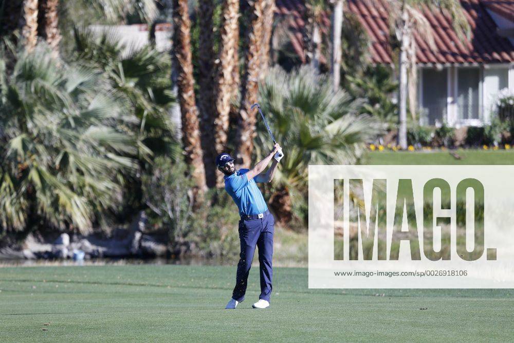 Adam Hadwin of Canada plays his second shot on the 18th hole during the third round of the CareerBuilder Challenge at La Quinta Country Club in La Quinta, California. CSM GOLF 2017: CareerBuilder Challenge JAN 21 - ZUMAc04_ 20170121_zaf_c04_341