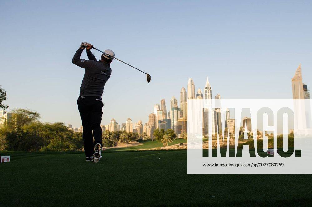Graeme Mcdowell of Northern Ireland tees off while completing his second round during the PGA Golf Herren European Tour Dubai Desert Classic Tournament Day 3 at the Emirates Golf Club, Dubai, UAE on 4 February 2017.