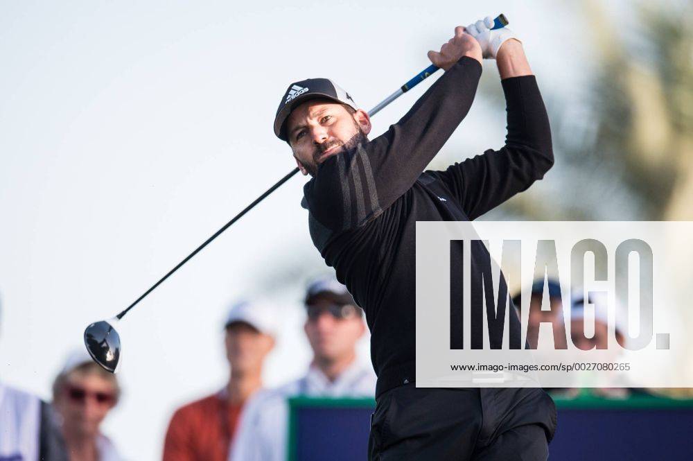 Sergio Garcia of Spain tees off while completing his second during the PGA Golf Herren European Tour Dubai Desert Classic Tournament Day 3 at the Emirates Golf Club, Dubai, UAE on 4 February 2017.