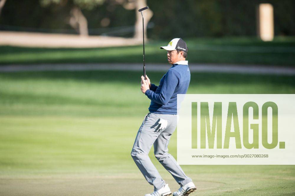 David Lipsky of the USA while completing his second round during the PGA Golf Herren European Tour Dubai Desert Classic Tournament Day 3 at the Emirates Golf Club, Dubai, UAE on 4 February 2017.