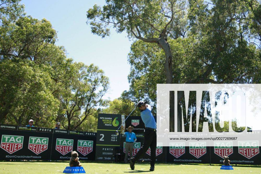 February 18th 2017, Lake Karrinyup Country Club, Perth, Western Australia, Australia; ISPS Handa World Super 6 Perth Golf Tournament Day 3 SS.P Chawrasia (IND) drives off the 2nd tee during his round on day 3. Woodleyx ActionPlus11847407