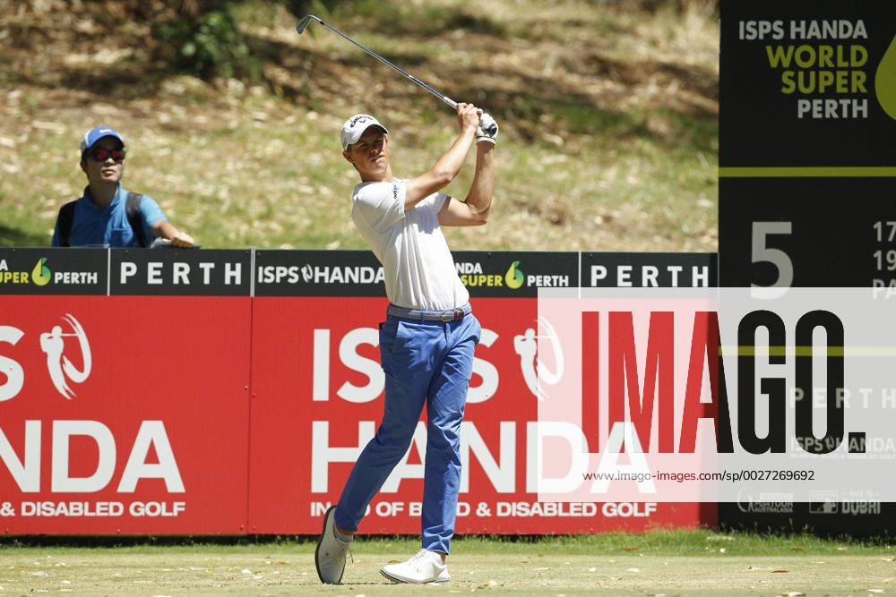February 18th 2017, Lake Karrinyup Country Club, Perth, Western Australia, Australia; ISPS Handa World Super 6 Perth Golf Tournament Day 3 Thomas Detry (BEL) drives off the par 3 5th during his round on day 3 Woodleyx ActionPlus11847412