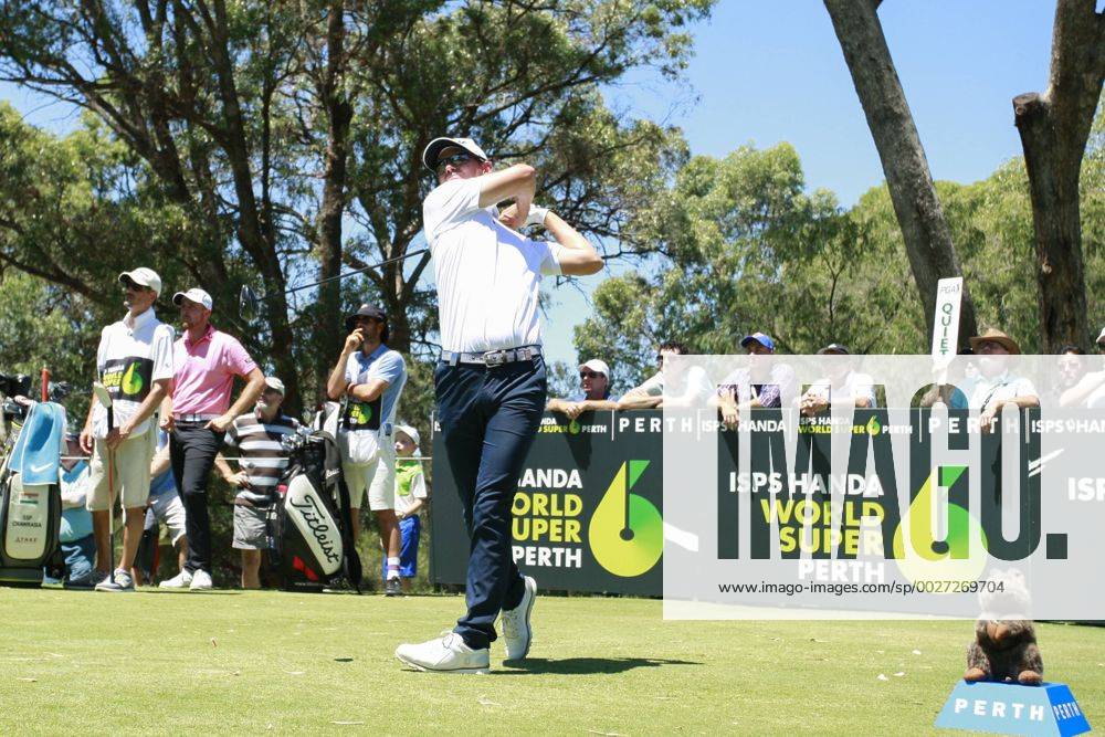 February 18th 2017, Lake Karrinyup Country Club, Perth, Western Australia, Australia; ISPS Handa World Super 6 Perth Golf Tournament Day 3 Jason Scrivener (AUS) drives off the 9th tee during his round on day 3 Woodleyx ActionPlus11847451