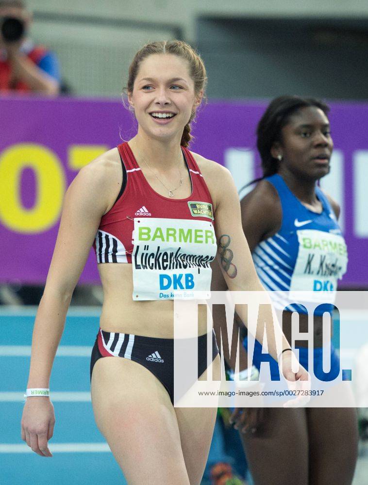 Gina Lueckenkemper (LG Olympia Dortmund) 60m Zwischenlauf der Frauen am 18.02.2017 Leichtathletik Deutsche Hallenmeisterschaft 2017 in Leipzig, Deutschland,