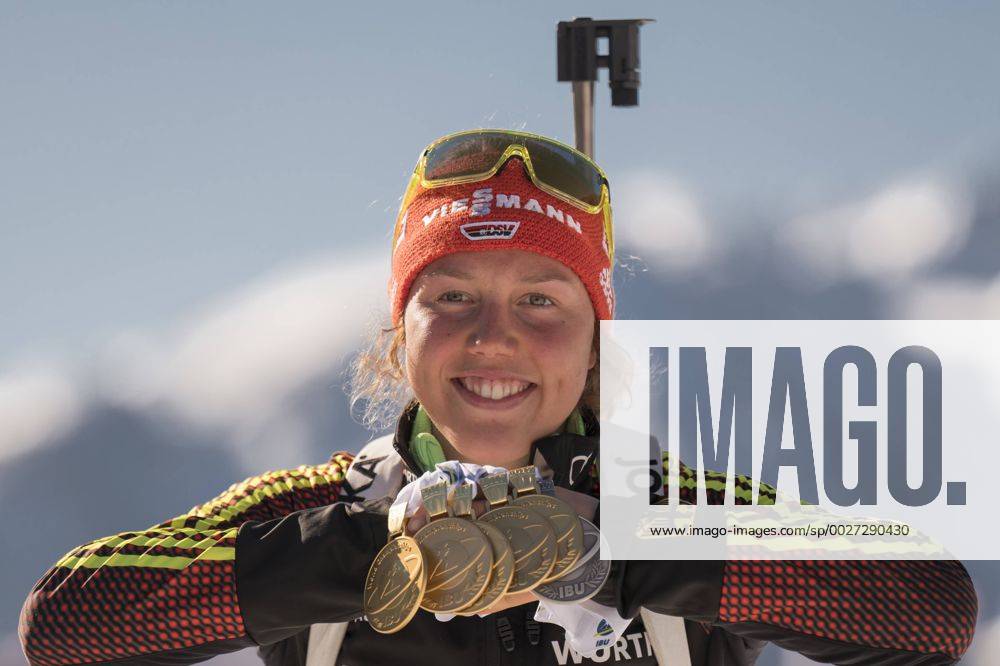 Laura Dahlmeier mit 5 Gold und einer SilbermedailleIBU Biathlon Weltmeisterschaft 12,5 KM Massenstart der Frauen in Hochfilzen, Oesterreich am 19.02.2017