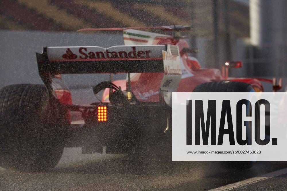 Finnish F-1 driver Kimi Raikkonen, of Ferrari team, tests the wet tyres during a pre-season official training session at Circuit de Barcelona-Catalunya track in Montmelo, outside Barcelona, northeastern Spain, 02 March 2017. The teams take part in pre-season official training sessions in Barcelona ahead of the beginning of the championship in Melbourne on next 26 March. Formule one tests in Barcelona !ACHTUNG: NUR REDAKTIONELLE NUTZUNG!