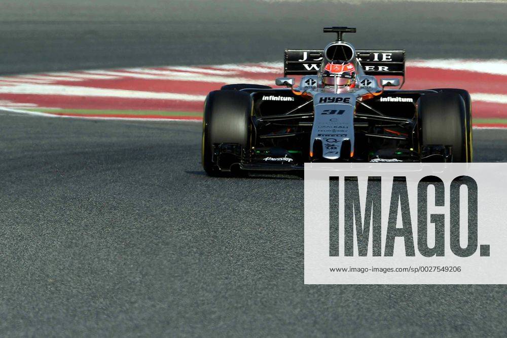 French Formula One driver Esteban Ocon of Force India during the Formula One pre-season test sessions at the Circuit de Barcelona-Catalunya in Montmelo, near Barcelona, northern Spain, 09 March 2017. F1 test days in Montmelo !ACHTUNG: NUR REDAKTIONELLE NUTZUNG!