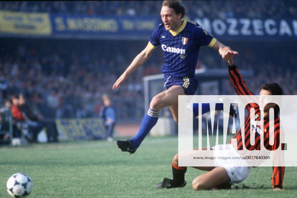 PREBEN ELKJAER LARSEN, PAOLO MALDINI CAMPIONATO SERIE A 1985-86 VERONA-MILAN 1-0