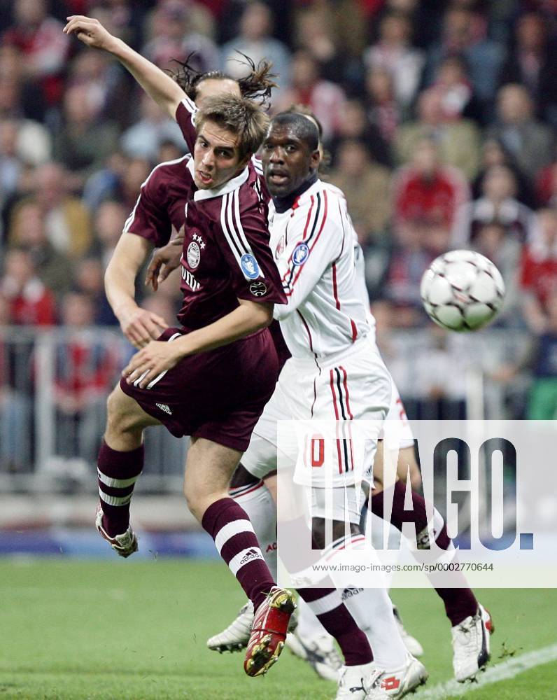 Philipp Lahm (Bayern, li.) gegen Clarence Seedorf (AC Mailand) Fußball EC 1 Herren Champions League 2006 2007, FC Bayern München - AC Mailand 0:2, Viertelfinale, Milan Gruppe München Dynamik, Fußball EC 1 Herren Champions League 2006 2007, FC Bayern München - AC Mailand 0:2, Viertelfinale, Milan Gruppe München Dynamik,