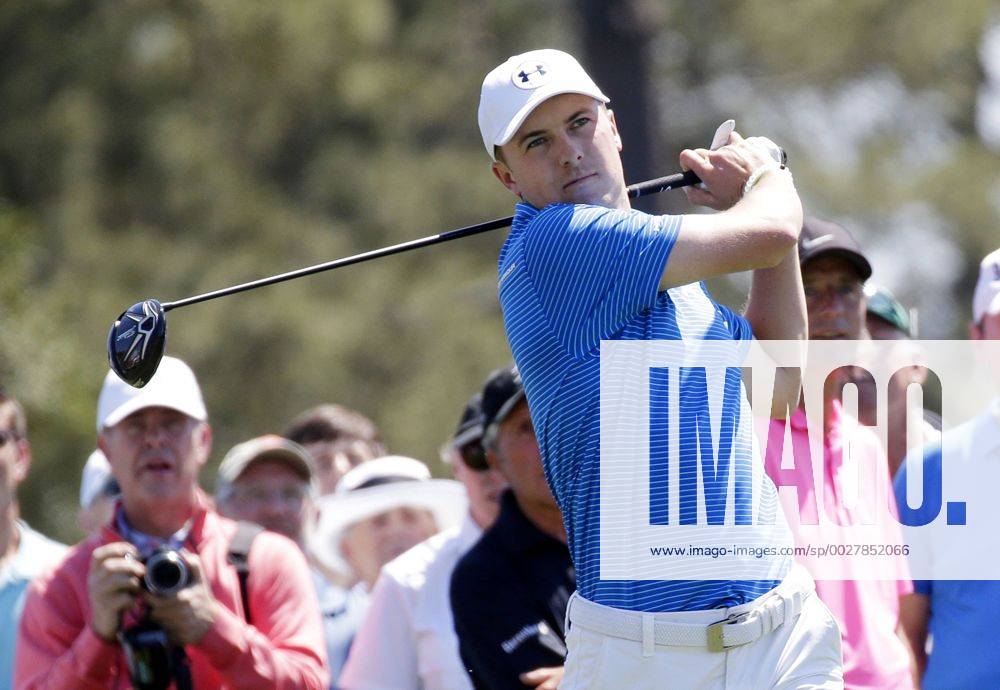 Jordan Spieth hits a tee shot while playing a practice round at the 2017 Masters Tournament at Augusta National Golf Club in Augusta, Georgia on April 2, 2017. AUG20170402109 JOHNxANGELILLO