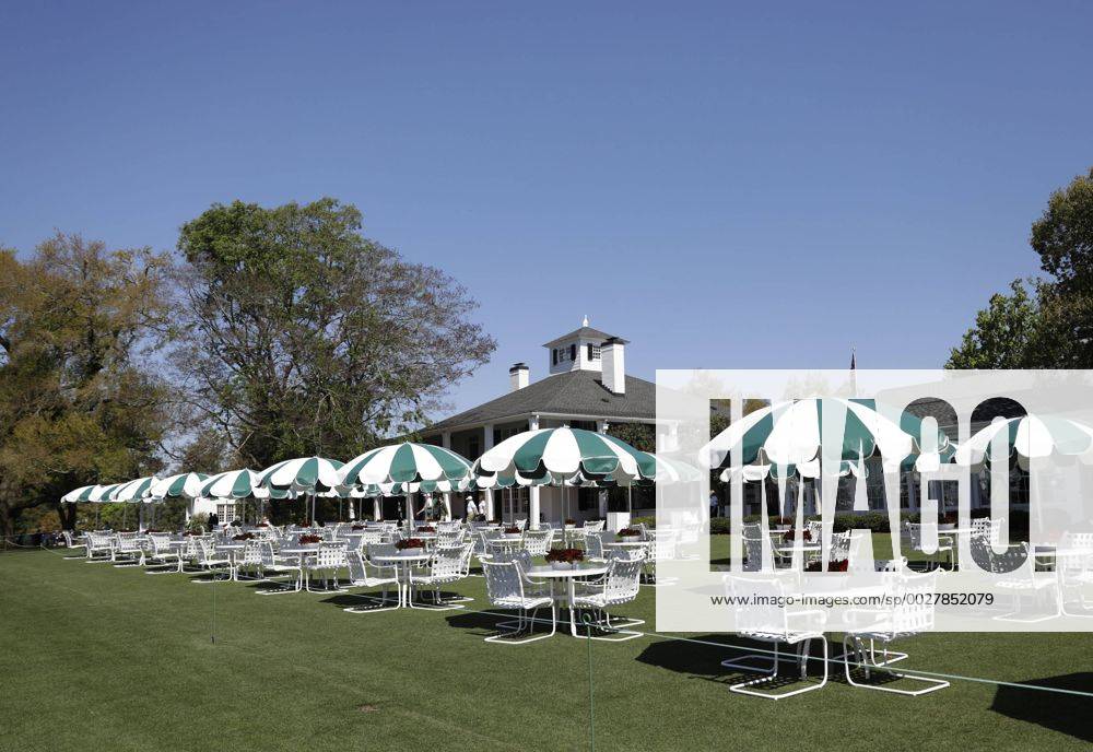 - SPORT Patio furniture surrounds the back side of the clubhouse at the 2017 Masters Tournament at Augusta National Golf Club in Augusta, Georgia on April 2, 2017. AUG20170402124 JOHNxANGELILLO