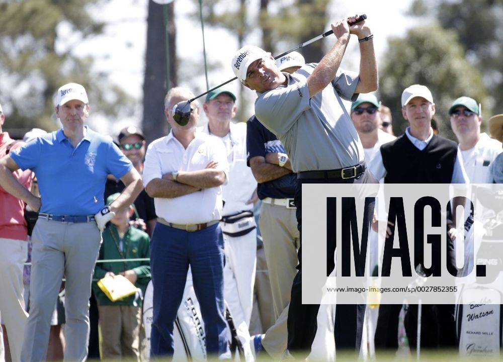 Fredie Couples hits a tee shot while playing a practice round at the 2017 Masters Tournament at Augusta National Golf Club in Augusta, Georgia on April 2, 2017. AUG20170402105 JOHNxANGELILLO