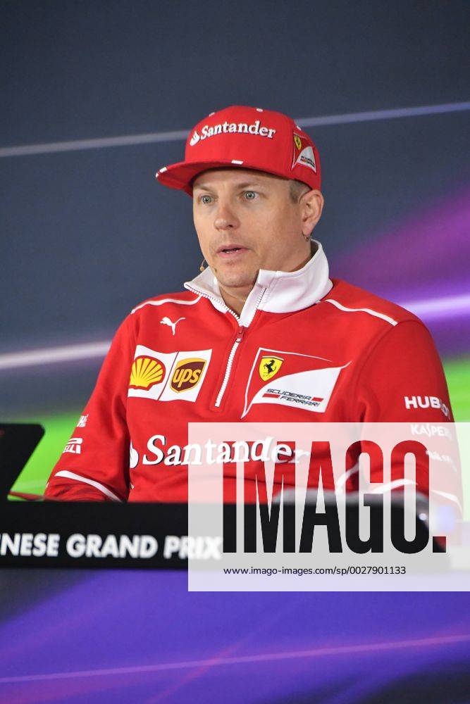 Finnish F1 driver Kimi Raikkonen of Ferrari attends a press conference PK Pressekonferenz ahead of the 2017 Formula One Chinese Grand Prix at the Shanghai International Circuit in Shanghai, China, 6 April 2017. F1 drivers attend press conference for 2017 Formula One Chinese Grand Prix 20170406_09172