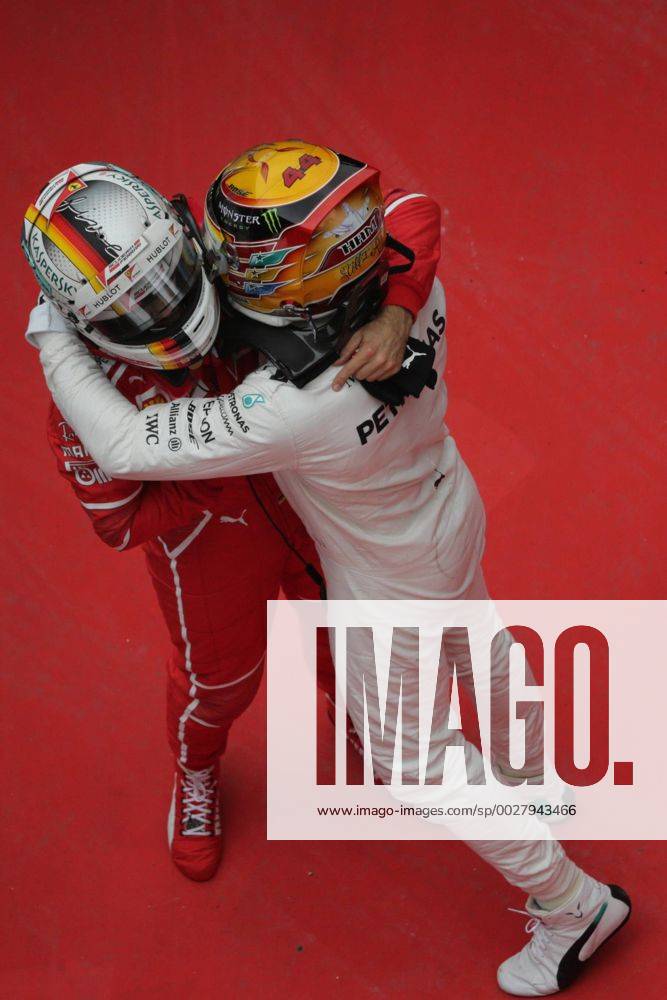 Chinese Grand Prix, Shanghai 06 - 09 April 2017 09.04.2017 - Race, 2nd place Sebastian Vettel (GER) Scuderia Ferrari SF70H and Lewis Hamilton (GBR) Mercedes AMG F1 W08 race winner