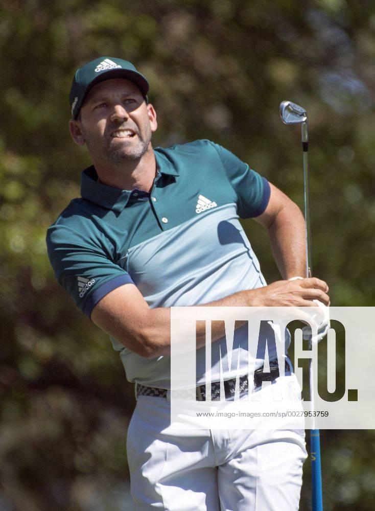 Sergio Garcia hits off the fourth tee box during the fourth round of the 2017 Masters Tournament at Augusta National Golf Club in Augusta, Georgia on April 9, 2017. AUG20170409314 KEVINxDIETSCH