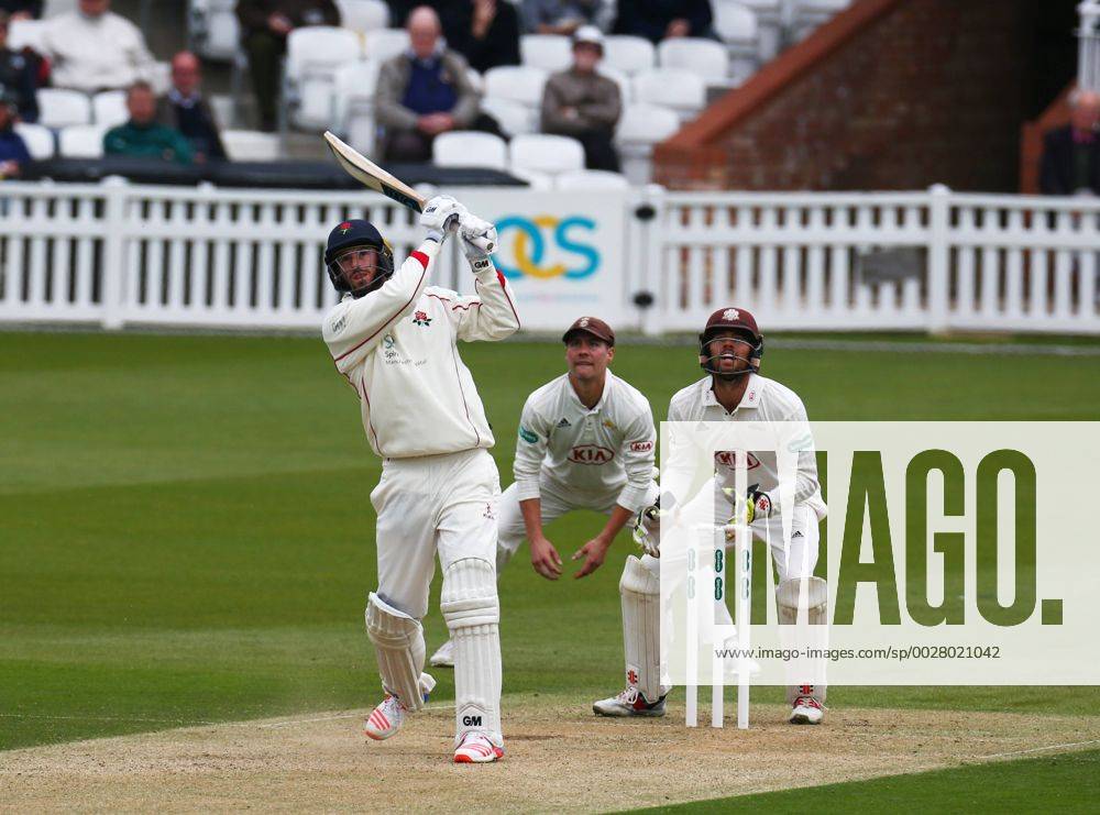 London, United Kingdom - Jordan Clark of Lancashire CCC .during Specsavers County Championship - Diviision One match between Surrey CCC and Lancashire CCC at The Kia Oval, London on April 14, 2017 Surrey v Lancashire - Cricket - ZUMAn230 20170414_zaa_n230_502