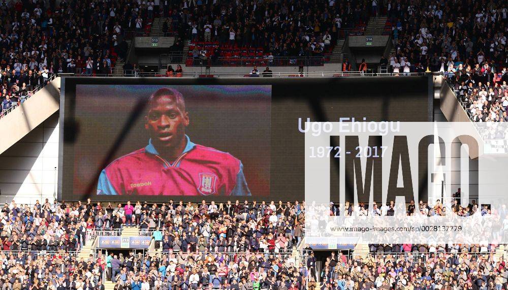April 22nd 2017, Wembley Stadium, London England; Emirates FA Cup semi-final Chelsea versus Tottenham Hotspur; Wembley Stadium observe a minutes applause before kick off, in memory of Uho Ehiogu, who sadly passed away this week Kertonx ActionPlus11870809