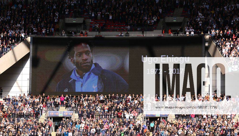 - SPORT April 22nd 2017, Wembley Stadium, London England; Emirates FA Cup semi-final Chelsea versus Tottenham Hotspur; Wembley Stadium observe a minutes applause before kick off, in memory of Uho Ehiogu, who sadly passed away this week Kertonx ActionPlus11870811