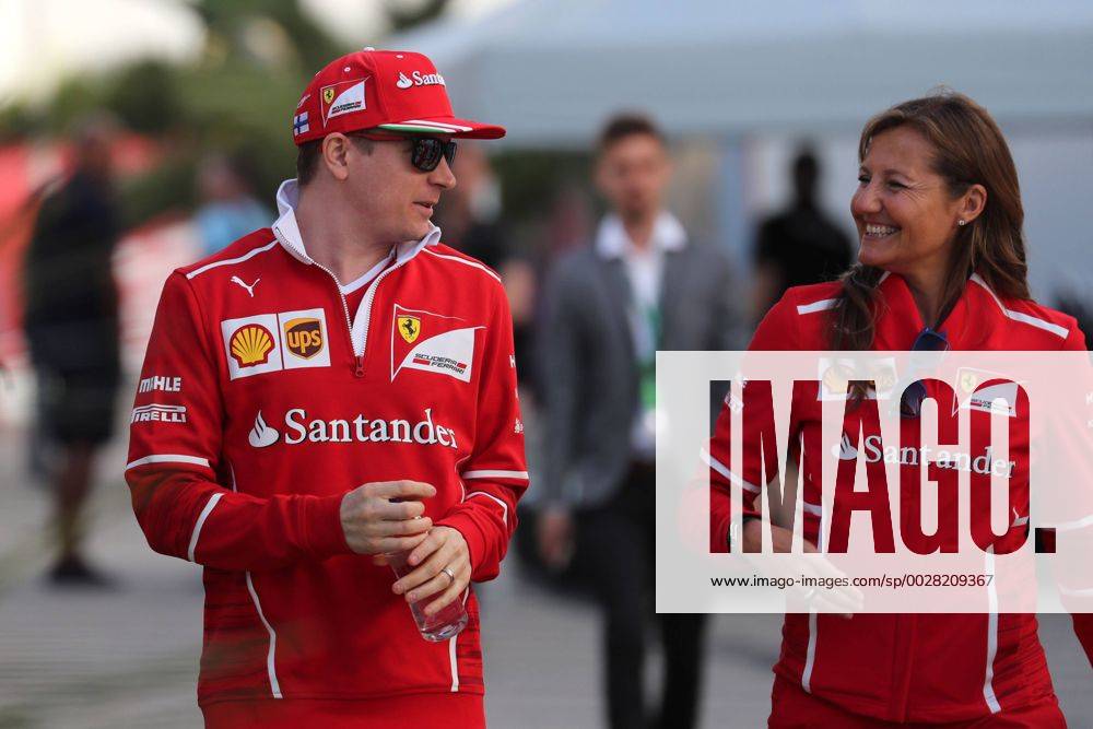 Russian Grand Prix, Sochi 27 - 30 April 2017 27.04.2017 - Kimi Raikkonen (FIN) Scuderia Ferrari SF70H and Stefania Boccoli (ITA) Ferrari PR Officer