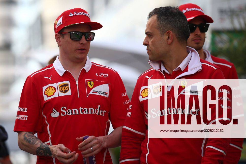Russian Grand Prix, Sochi 27 - 30 April 2017 28.04.2017 - Kimi Raikkonen (FIN) Scuderia Ferrari SF70H and Diego Ioverno (ITA) Ferrari Operations Director