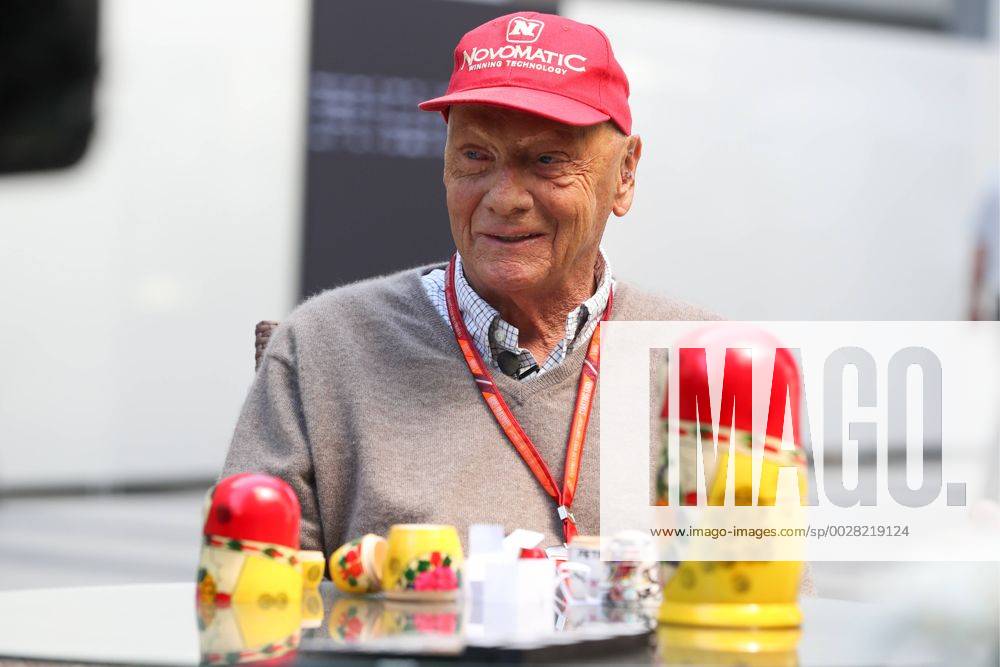 Austrian former Formula One driver and a three-time F1 World Drivers Champion Niki Lauda, non-executive chairman of Mercedes AMG Petronas Formula One Team, seen during the 2017 Formula 1 Russian Grand Prix at the Sochi Autodrom racing circuit. Vyacheslav Prokofyev TASS TS04A195