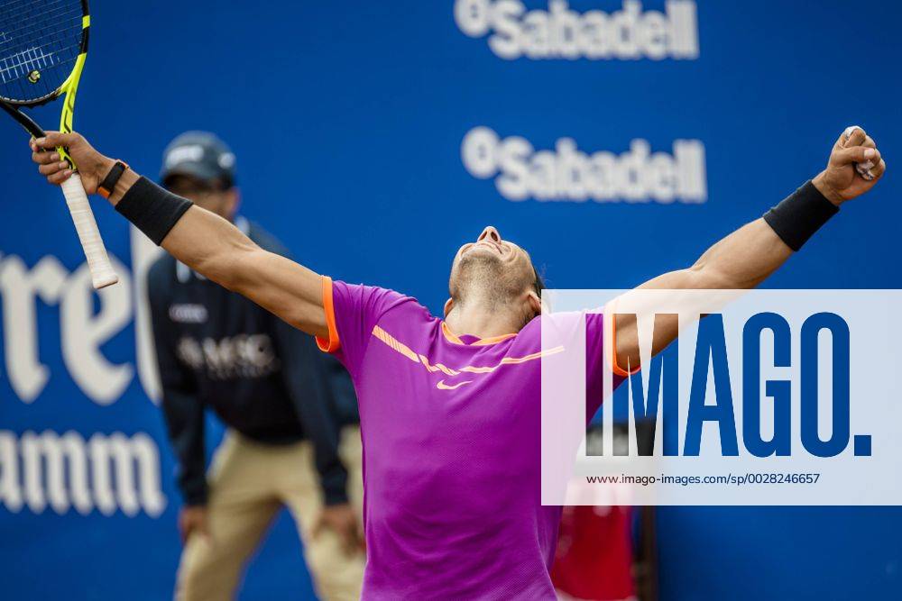 Barcelona, Catalonia, Spain - AFAEL NADAL (ESP) celebrates winning the final against Dominic Thiem (AUT) at the Barcelona Open Banc Sabadell 2017 Rafael Nadal Wins 10th Title at Barcelona Open - ZUMAo105 20170430_zap_o105_001