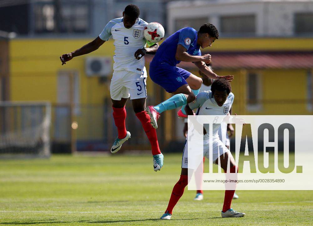PXL_UEFA European U-17 Championship, group D, England vs. Netherlands 10.05.2017., Zapresic, Croatia - UEFA European U-17 Championship 2017, group D, 3rd round, England vs. Netherlands. Marc Guehi, Juan Familio-Castillo, Tashan Oakley-Boothe. IgorxKralj PIXSELL