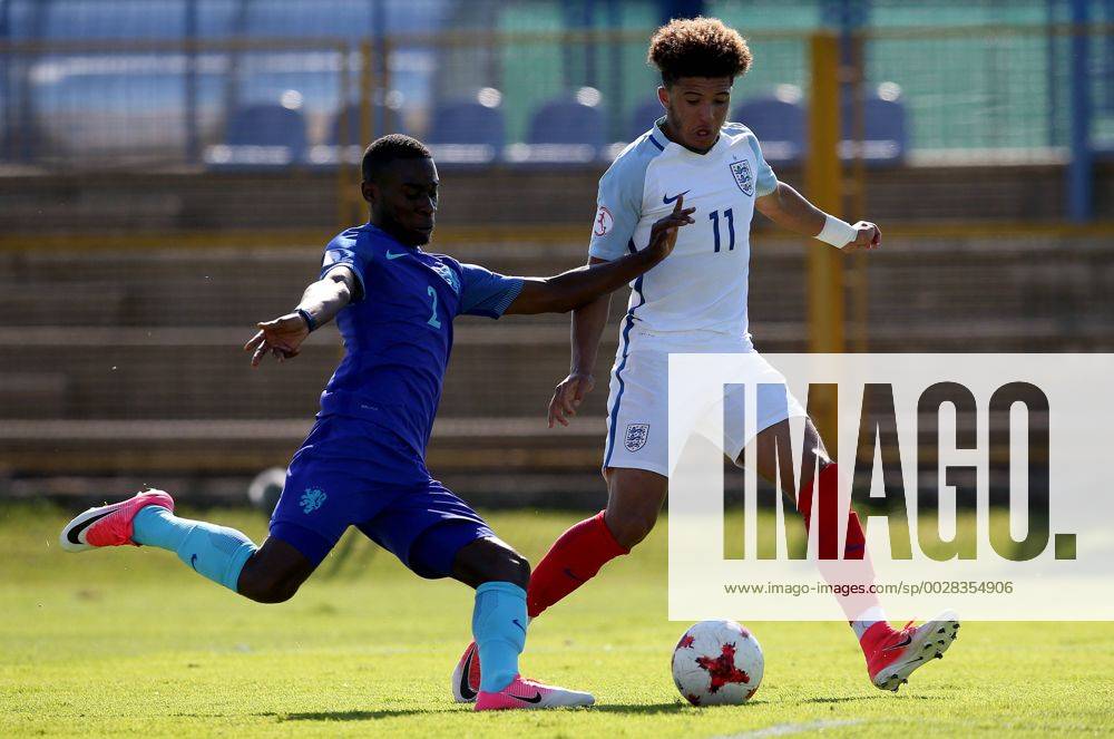 PXL_UEFA European U-17 Championship, group D, England vs. Netherlands 10.05.2017., Zapresic, Croatia - UEFA European U-17 Championship 2017, group D, 3rd round, England vs. Netherlands. Lutsharel Geertruida, Jadon Sancho. IgorxKralj PIXSELL