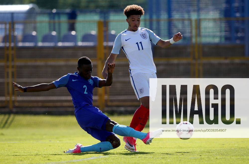 PXL_UEFA European U-17 Championship, group D, England vs. Netherlands 10.05.2017., Zapresic, Croatia - UEFA European U-17 Championship 2017, group D, 3rd round, England vs. Netherlands. Lutsharel Geertruida, Jadon Sancho. IgorxKralj PIXSELL