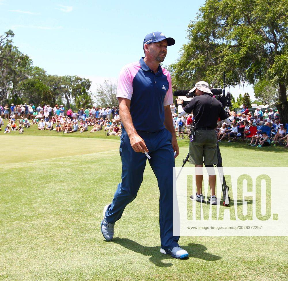 Ponte Vedra Beach, Florida, United States - Sergio Garcia walks off the 9th green during the second round of The PLAYERS Championship at TPC Sawgrass. Golf 2017: The PLAYERS Championship - Round 2 - ZUMAw109 20170512_zap_w109_026