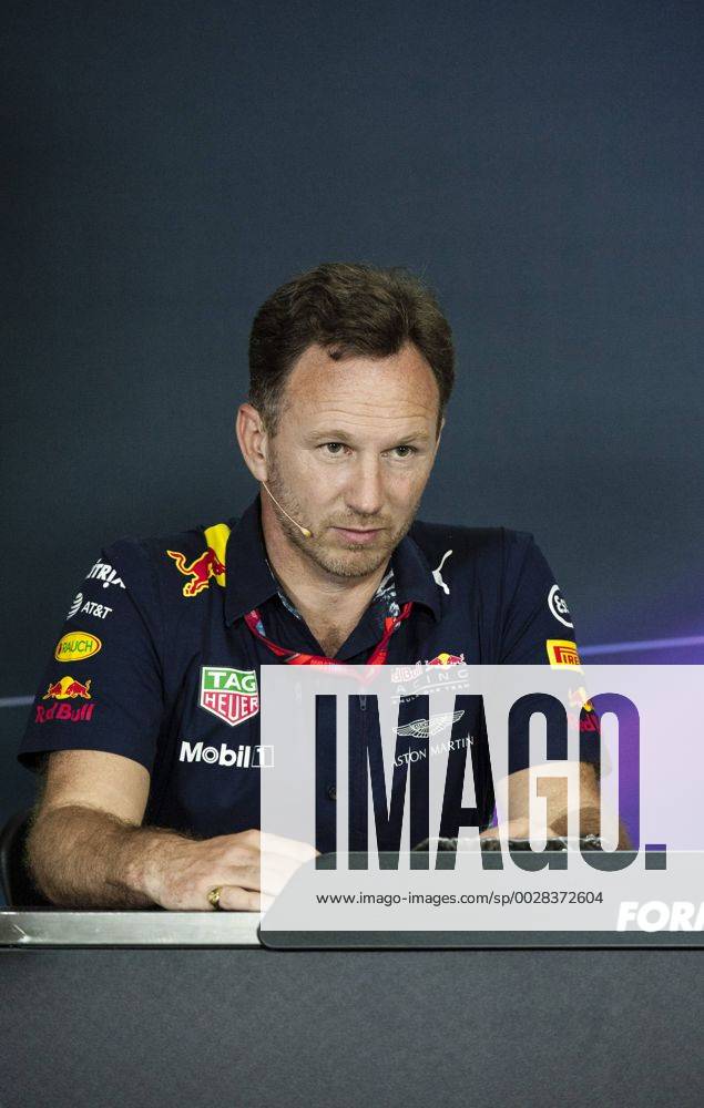 May 12th 2017, Circuit de Barcelona, Catalunya, Spain; Spanish Formula One Grand Prix; Friday Practice; Christian Edward Johnston Horner, Team Principal of the Red Bull Racing Formula One team during the press conference PK Pressekonferenz Guillenx ActionPlus11878462