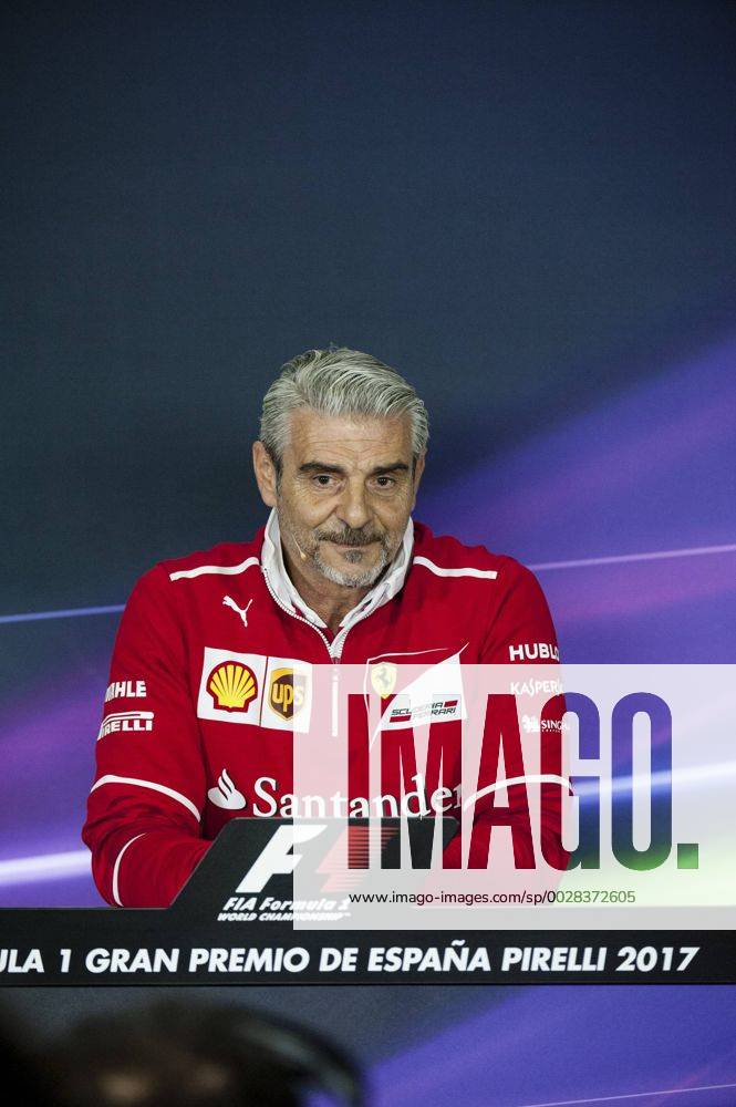 May 12th 2017, Circuit de Barcelona, Catalunya, Spain; Spanish Formula One Grand Prix; Friday Practice; Ferrari team boss Maurizio Arrivabene during the press conference PK Pressekonferenz Guillenx ActionPlus11878463