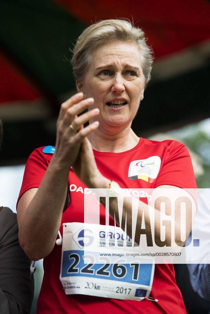 Princess Astrid of Belgium pictured at the 38th edition of the Brussels 20km run, Sunday 28 May 2017, in Brussels. LAURIExDIEFFEMBACQ x05104997x
