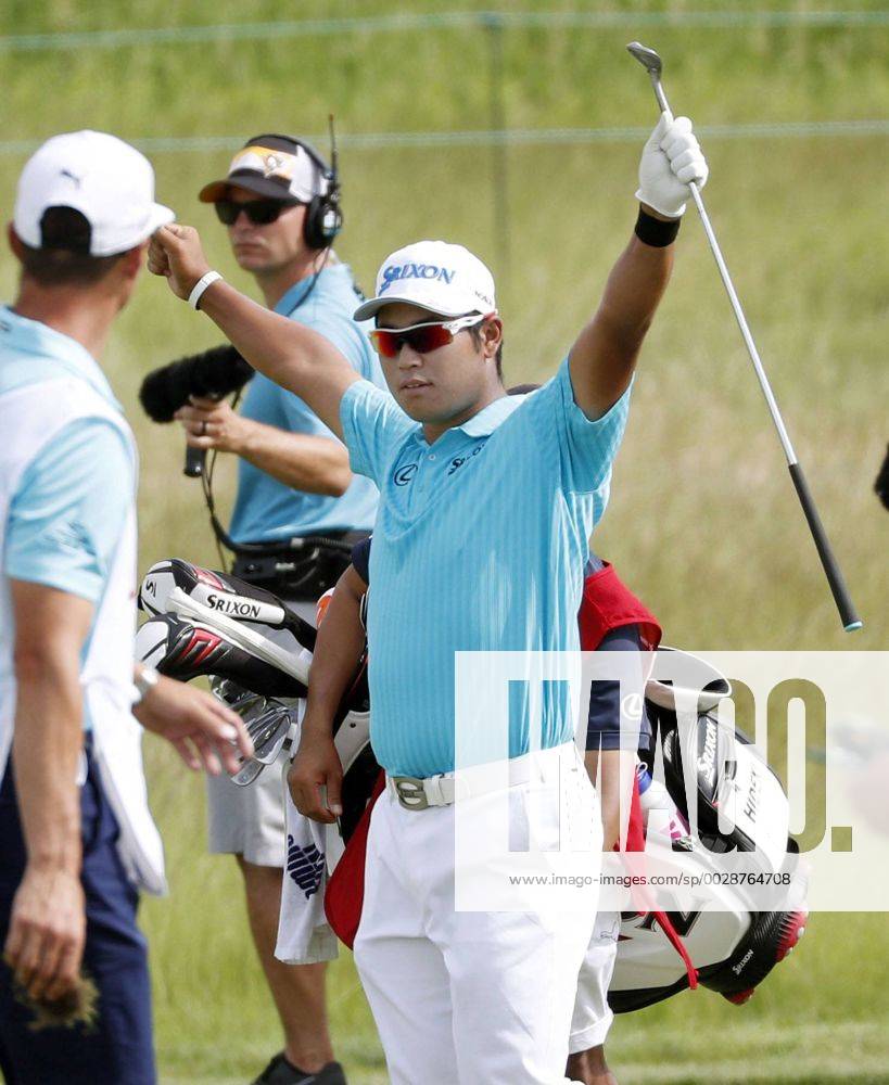 Golf: Matsuyama at U.S. Open 1st round Japan s Hideki Matsuyama acknowledges the crowd after making an eagle on the 15th hole during the first round of the U.S. Open Championship at Erin Hills in Erin, Wisconsin, on June 15, 2017. After shooting a 2-over 74, Matsuyama sat in a tie for 82nd place.