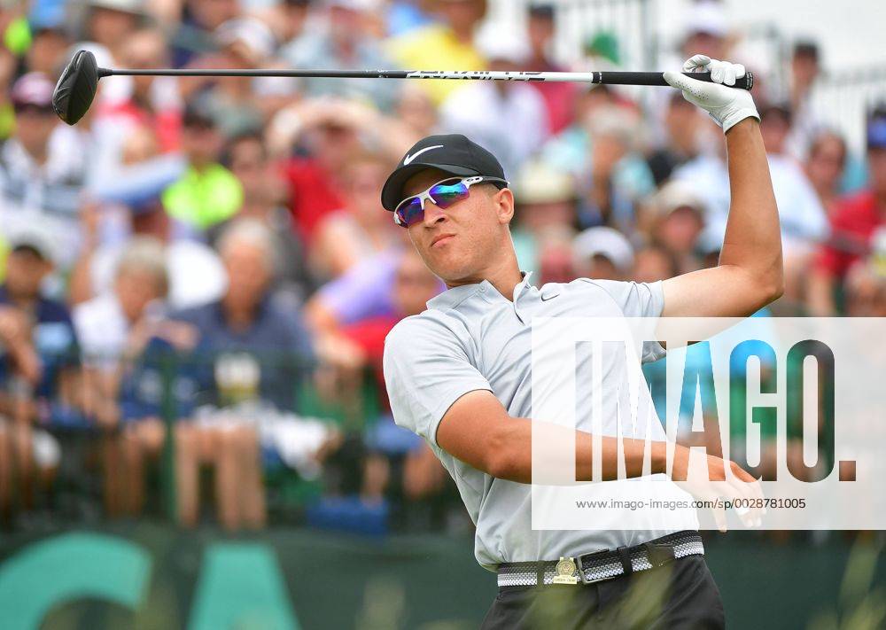 Cameron Champ hits off the 1st tee during round 3 of the 117th U.S. Open golf tournament at Erin Hill golf course on June 17, 2017 in Erin, Wisconsin. WIS20170617317 KEVINxDIETSCH