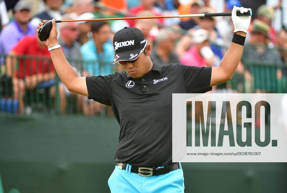 Hideki Matsuyama prepares to hit off the 1st tee during round 3 of the 117th U.S. Open golf tournament at Erin Hill golf course on June 17, 2017 in Erin, Wisconsin. WIS20170617319 KEVINxDIETSCH