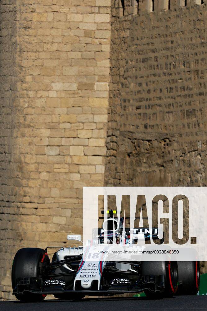 Day 2: F1 qualification in Baku Lance Stroll of Canada driving the (18) Williams Martini Racing F1 Team on track during final practice for the Azerbaijan Formula One Grand Prix at Baku City Circuit. AzizxKarimov PacificxPress