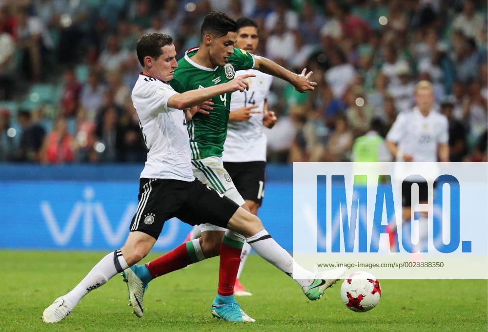 Germany s Sebastian Rudy (L) and Mexico s Raul Jimenez fight for the ball in their 2017 FIFA Confederations Cup semifinal football match at Fisht Stadium. Germany won the game 4-1. Artyom Korotayev TASS TS055857