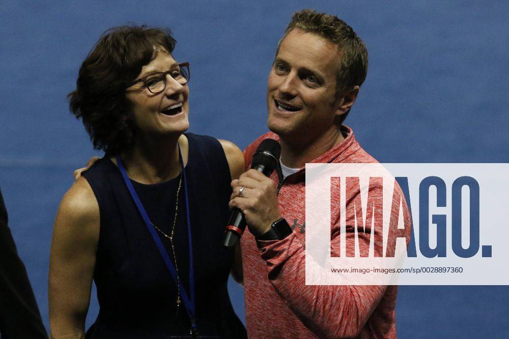 MILWAUKEE, WI - JUNE 29: Olympic gold medalist Bonnie Blair is interviewed during the USA Gymnastics Championships at the BMO Harris Bradley Center on June 29, 2017 in Milwaukee, WI. (Photo by Larry Radloff Icon Sportswire) GYMNASTICS: JUN 29 USA Gymnastics Championships Icon1706294983
