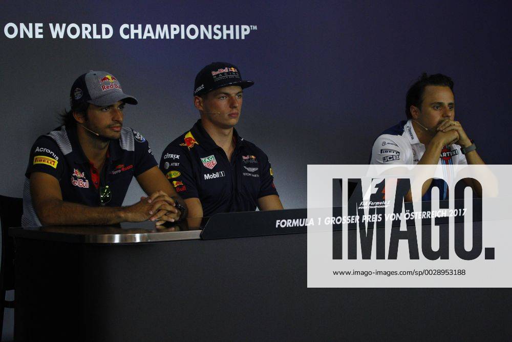 Austrian Grand Prix, Red Bull Ring 06 - 09 July 2017 06.07.2017- Thursday press conference PK Pressekonferenz Carlos Sainz Jr (ESP) Scuderia Toro Rosso STR12, Max Verstappen (NED) Red Bull Racing RB13 and Felipe Massa (BRA) Williams F1 Team FW40