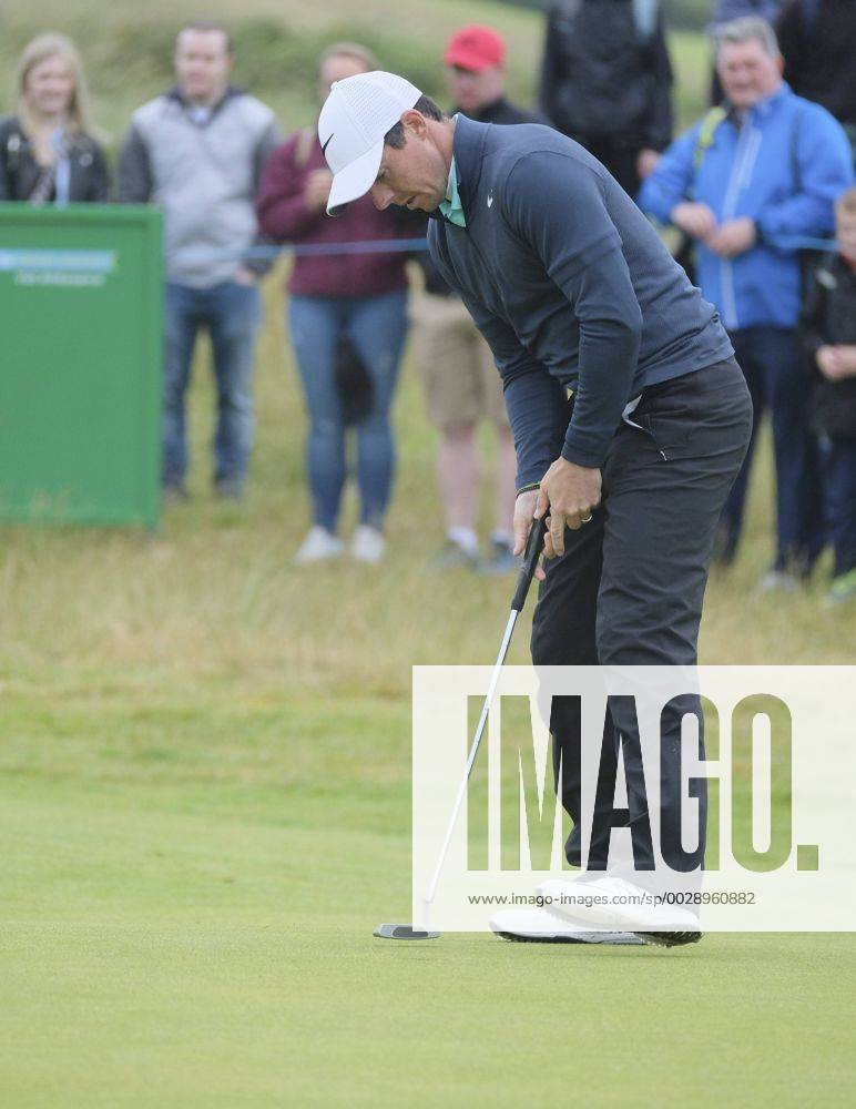July 7th 2017, Portstewart Golf Club, Portstewart, Northern Ireland; Dubai Duty Free Irish Open Golf Championship, Day 2; Rory McIlroy (NIR) with his putt on the 10th during the second round of the Dubai Duty Free Irish Open Cookex ActionPlus11898544