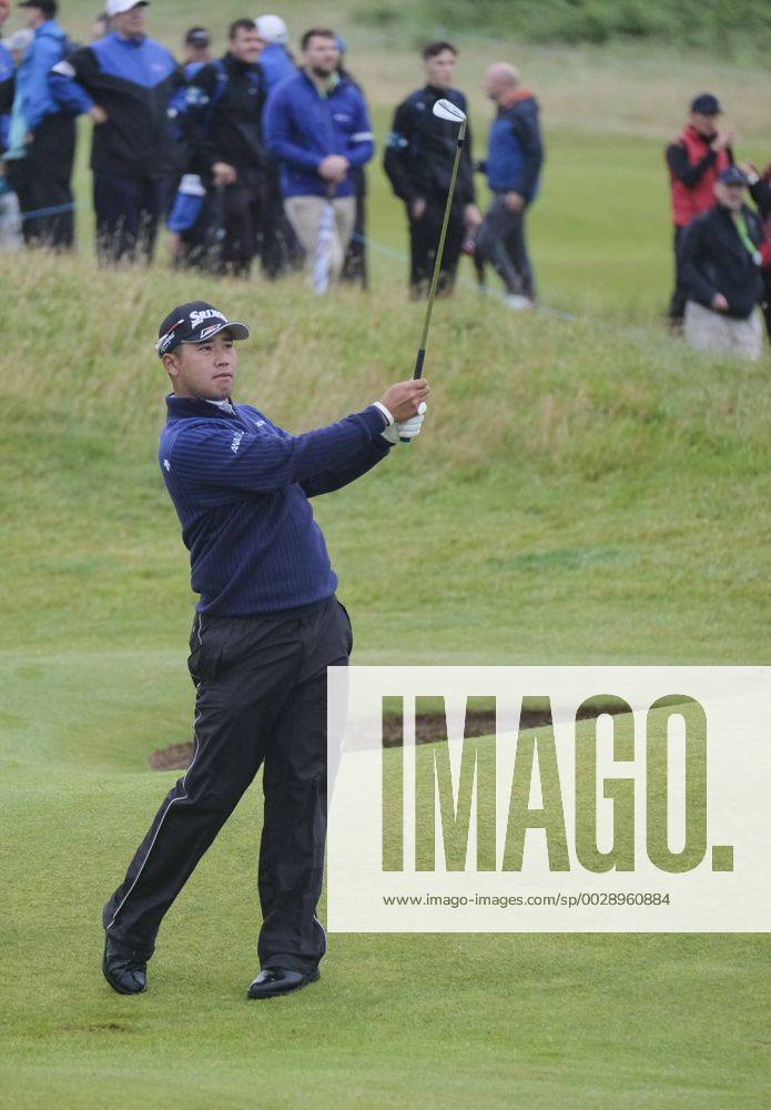 July 7th 2017, Portstewart Golf Club, Portstewart, Northern Ireland; Dubai Duty Free Irish Open Golf Championship, Day 2; Hideki Matsuyama (JPN) plays his second during on the 11th during the second round of the Dubai Duty Free Irish Open Cookex ActionPlus11898546
