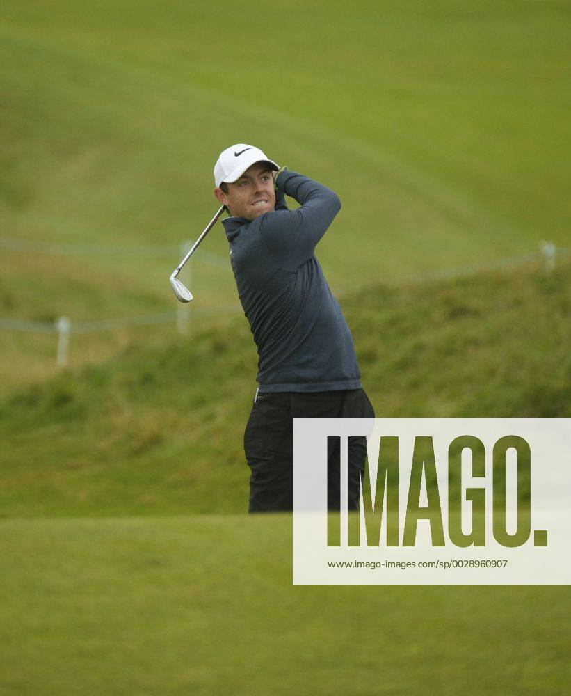July 7th 2017, Portstewart Golf Club, Portstewart, Northern Ireland; Dubai Duty Free Irish Open Golf Championship, Day 2; Rory McIlroy (NIR) plays his second shot on the 13th during the second round of the Dubai Duty Free Irish Open Cookex ActionPlus11898551