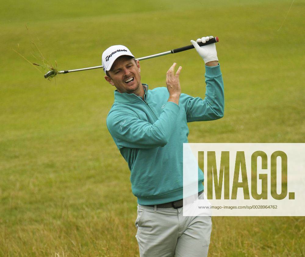 July 7th 2017, Portstewart Golf Club, Portstewart, Northern Ireland; Dubai Duty Free Irish Open Golf Championship, Day 2; A frustrated Justin Rose (ENG) in the rough on the 13th during the second round of the Dubai Duty Free Irish Open Cookex ActionPlus11898679