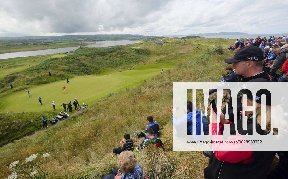 July 7th 2017, Portstewart Golf Club, Portstewart, Northern Ireland; Dubai Duty Free Irish Open Golf Championship, Day 2; Fans watch Padraig Harrington (IRL) on the green during the second round of the Dubai Duty Free Irish Open Cookex ActionPlus11898840