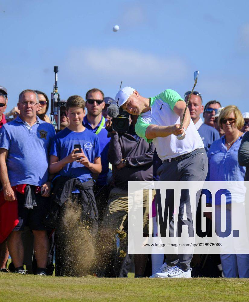 July 8th 2017, Portstewart Golf Club, Portstewart, Northern Ireland; Dubai Duty Free Irish Open Golf Championship, Day 3; Olivier Fisher (ENG) plays onto green on the 18th during the third round of the Dubai Duty Free Irish Open Cookex ActionPlus11899098