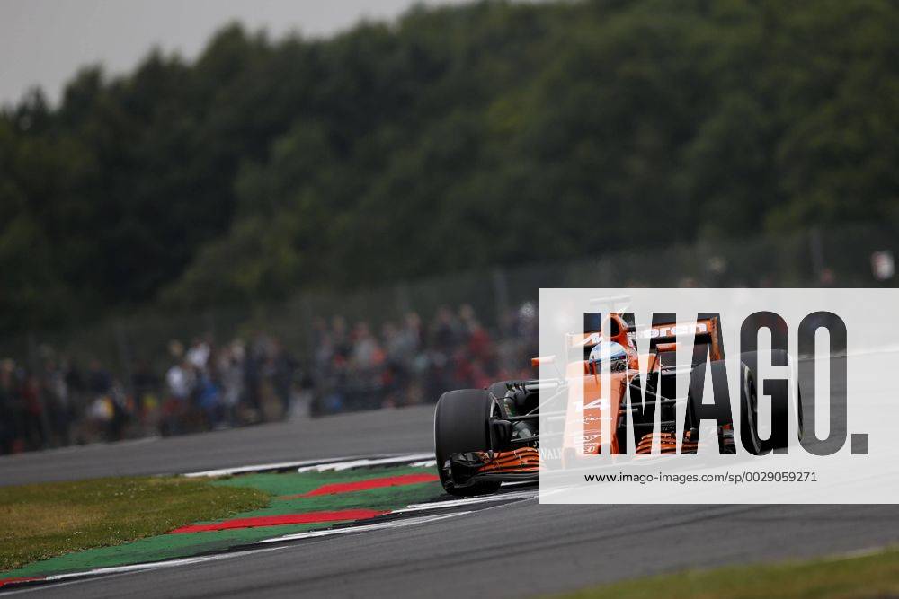 Towcester, United Kingdom - FERNANDO ALONSO of Spain and McLaren Honda drives during the third free practice session of the 2017 Formula 1 British Grand Prix in Towcester, United Kingdom. F1 2017 - British Grand Prix - Practice - ZUMAg147 20170715_zap_g147_009