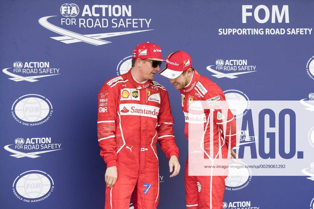 Motorsports: FIA Formula One World Championship WM Weltmeisterschaft 2017, Grand Prix of Great Britain, 7 Kimi Raikkonen (FIN, Scuderia Ferrari), 5 Sebastian Vettel (GER, Scuderia Ferrari), Silverstone Great Britain ZWEIx