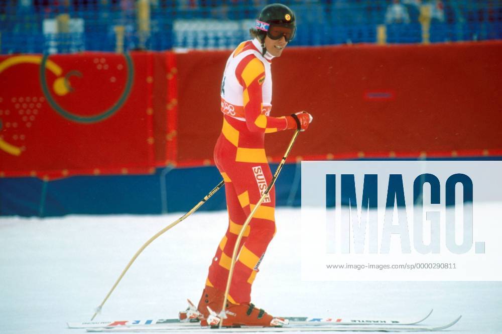 Pirmin Zurbriggen (Schweiz) nachdenklich Alpiner Skilauf OS Winter Herren Olympische Winterspiele 1988, Spiele, Olympia, Olympiade, Ski Alpin, Skisport, Abfahrt, Vdia Einzelbild Calgary Nachdenklichkeit,