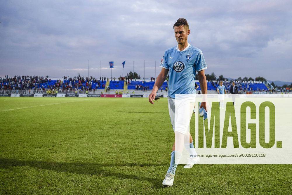 Malmö FFs Markus Rosenberg deppar efter en fotbollsmatch mellan Vardar och Malmö FF i kvalet till Champions League den 18 juli 2017 i Strumica.